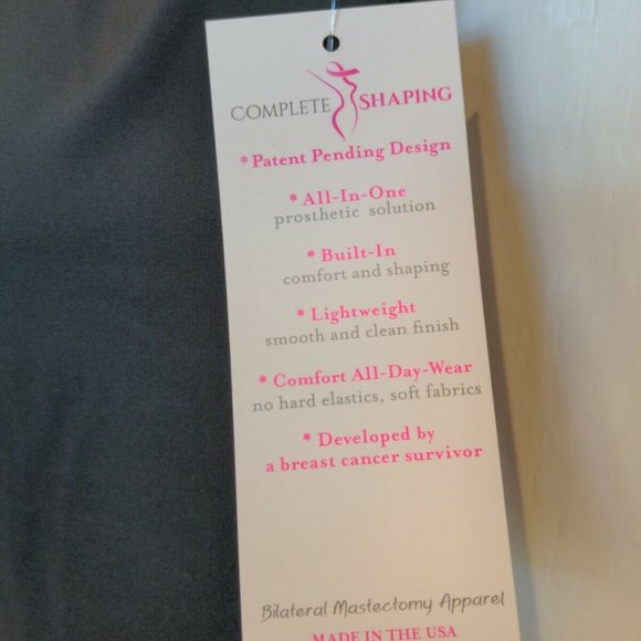 Mastectomy Swim Tankini Top with Integrated Prosthetics, Large w D Cup, NWT, Bla - Picture 4 of 7